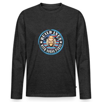 Viking - T-shirt manches longues Premium bio Homme - anthracite chiné - Devant - Nico (187cm)