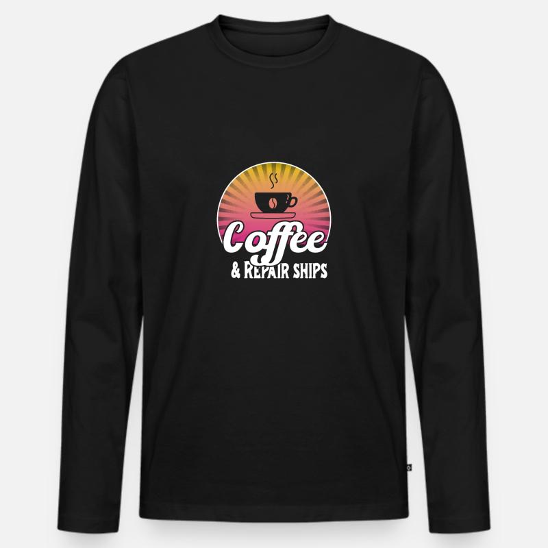Schiffsmechaniker - Männer Premium Bio Langarmshirt - Schwarz