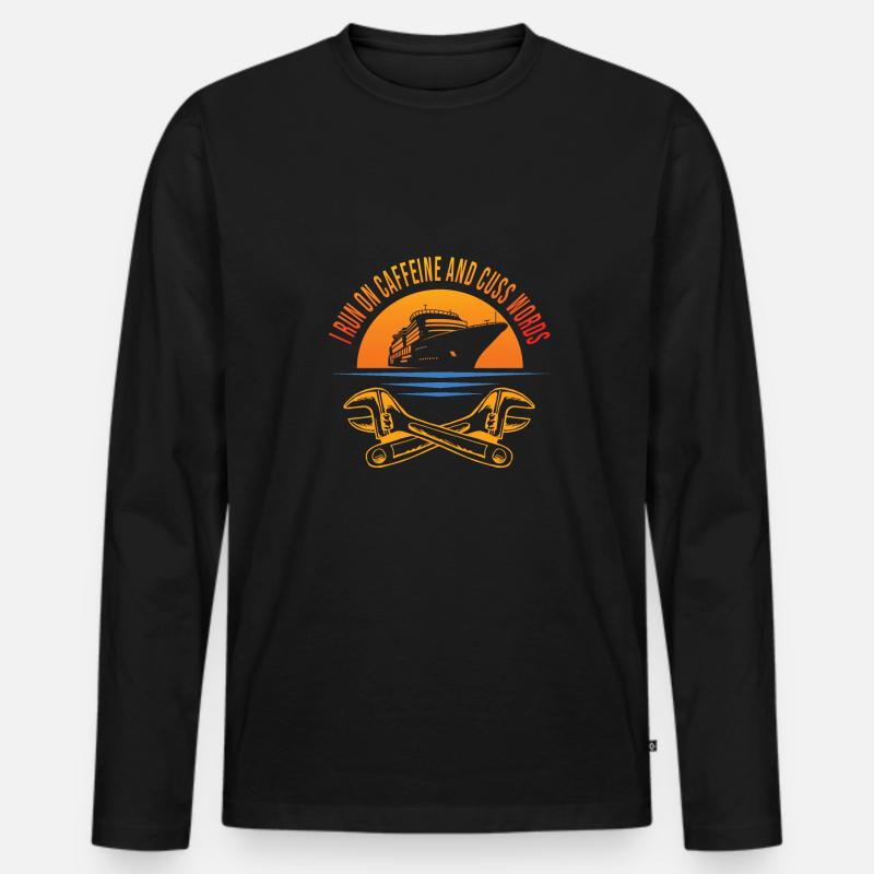 Schiffsmechaniker - Männer Premium Bio Langarmshirt - Schwarz