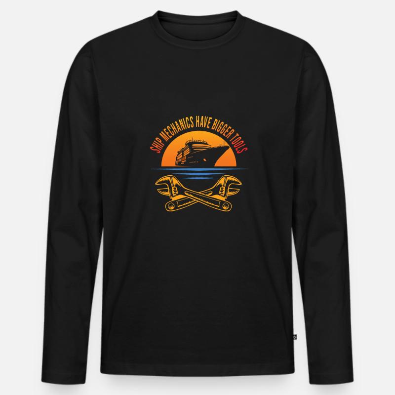 Schiffsmechaniker - Männer Premium Bio Langarmshirt - Schwarz