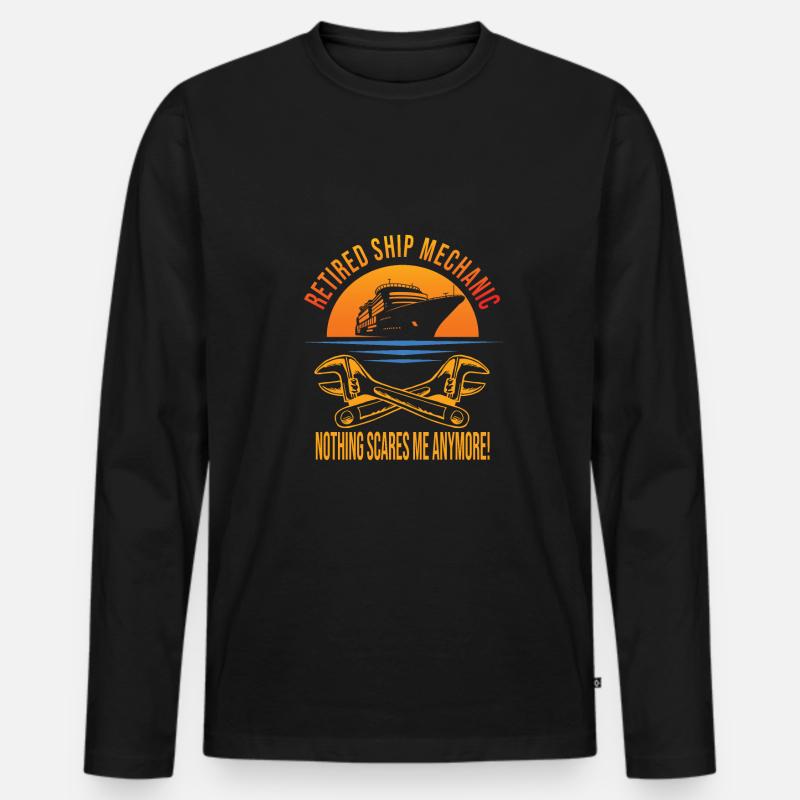 Schiffsmechaniker - Männer Premium Bio Langarmshirt - Schwarz