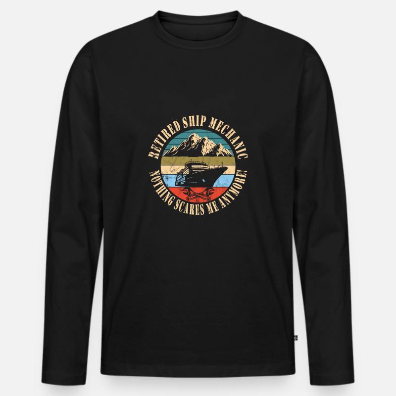 Schiffsmechaniker - Männer Premium Bio Langarmshirt - Schwarz