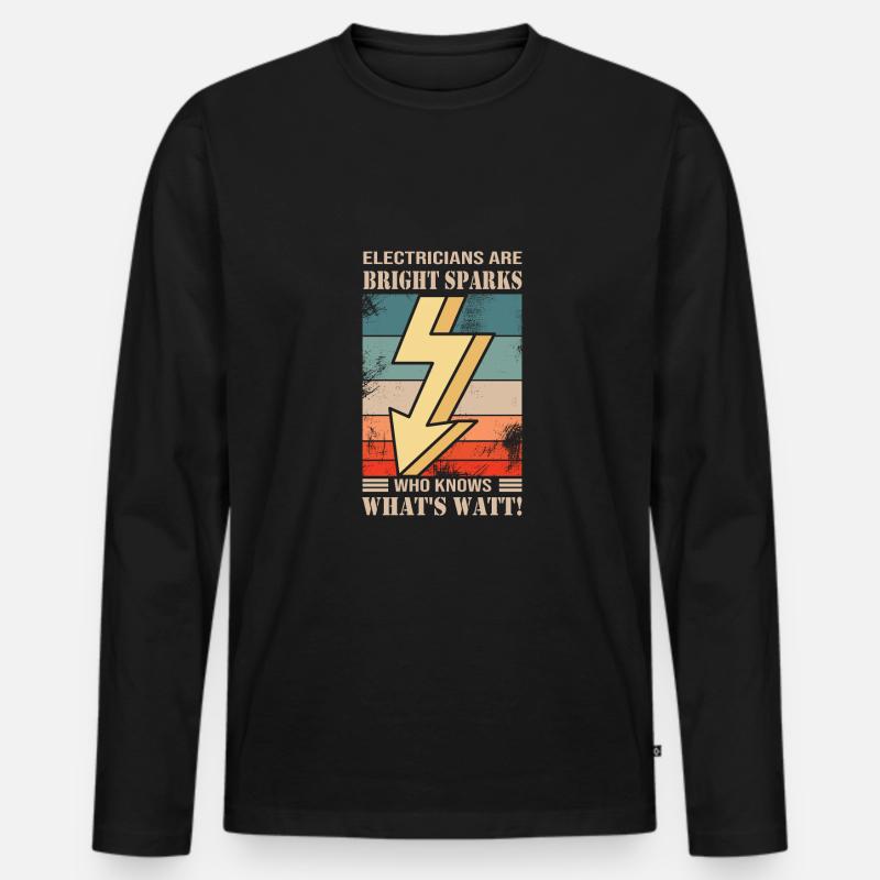 Elektriker - Männer Premium Bio Langarmshirt - Schwarz