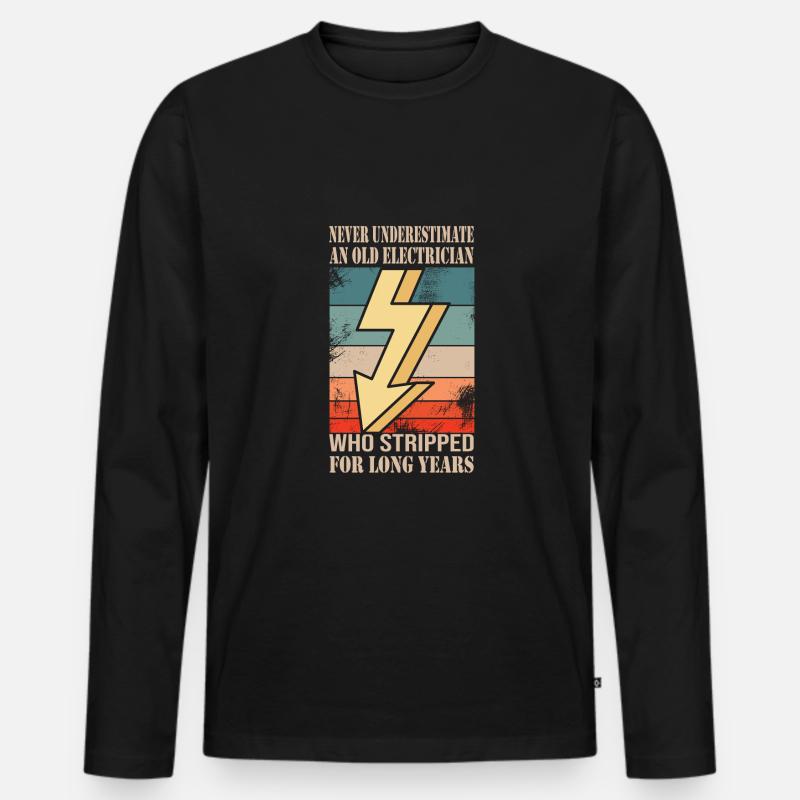 Elektriker - Männer Premium Bio Langarmshirt - Schwarz