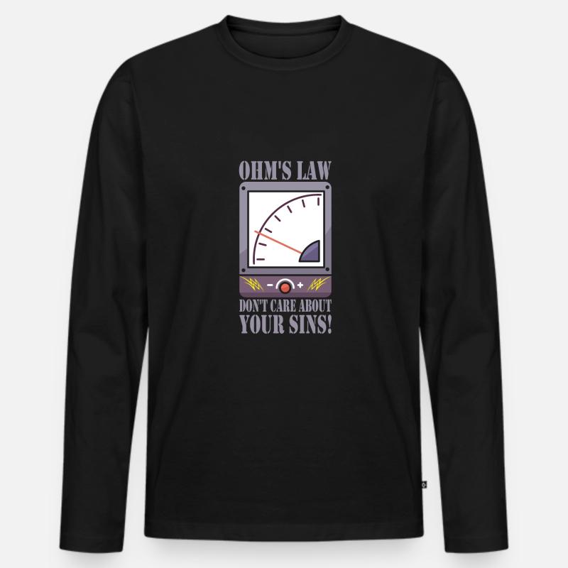 Elektriker - Männer Premium Bio Langarmshirt - Schwarz