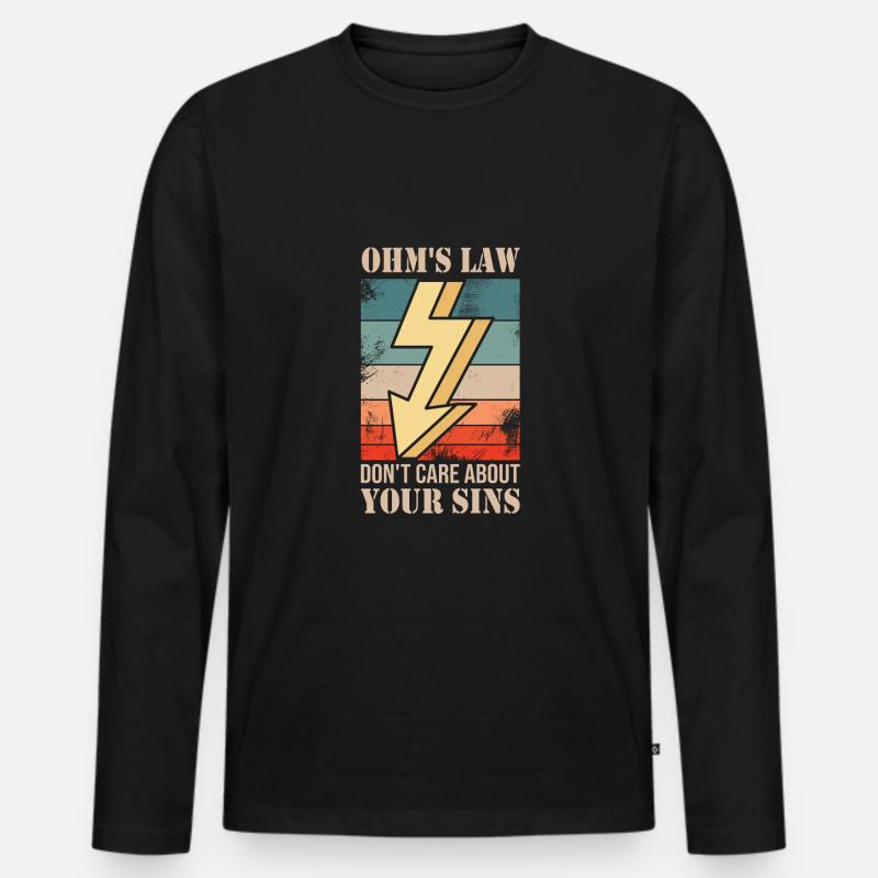 Elektriker - Männer Premium Bio Langarmshirt - Schwarz