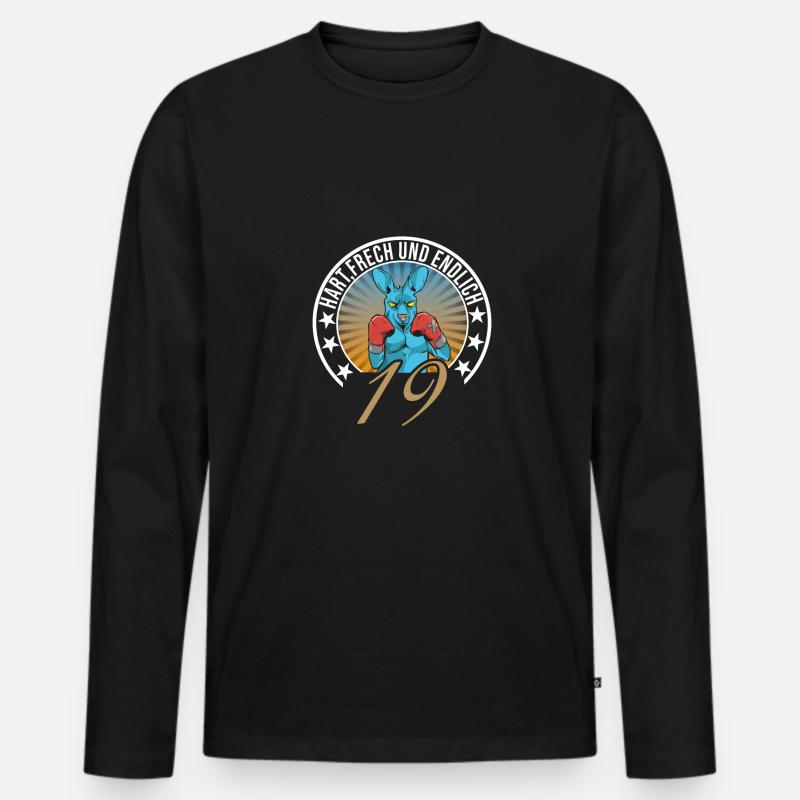 19. Geburtstag - Männer Premium Bio Langarmshirt - Schwarz