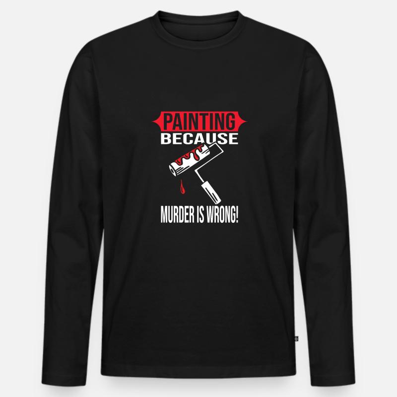 Maler - Männer Premium Bio Langarmshirt - Schwarz