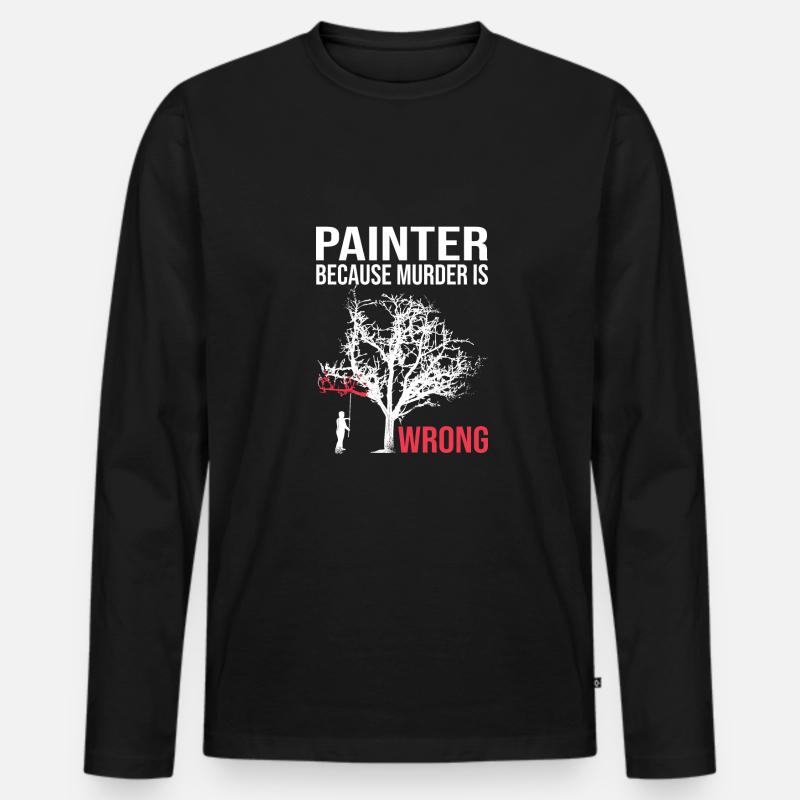 Maler - Männer Premium Bio Langarmshirt - Schwarz