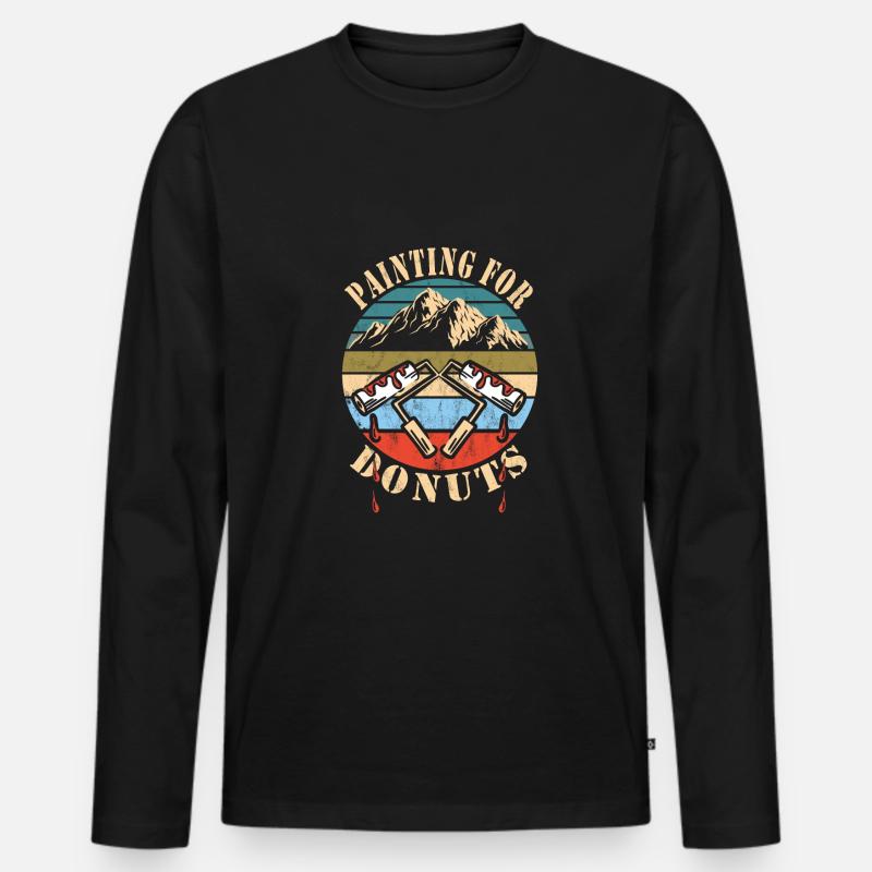 Maler - Männer Premium Bio Langarmshirt - Schwarz