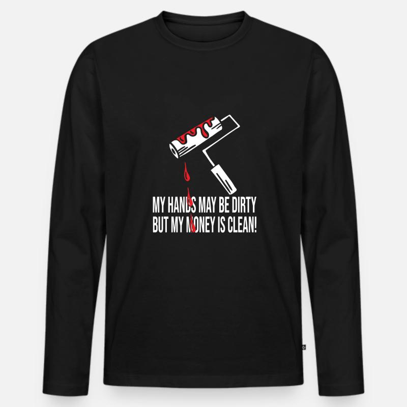 Maler - Männer Premium Bio Langarmshirt - Schwarz