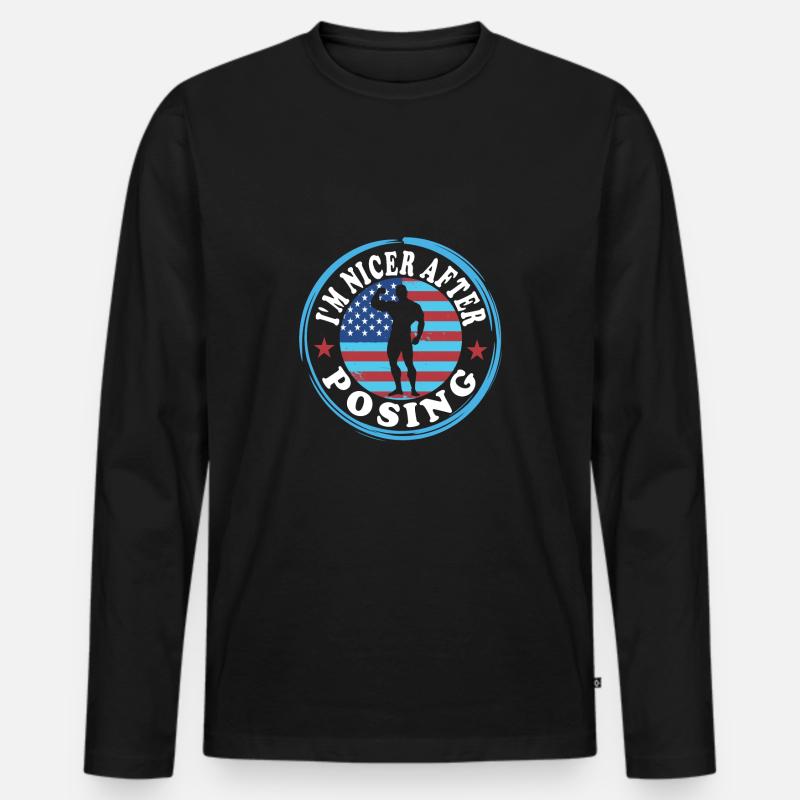Bodybuilding - Männer Premium Bio Langarmshirt - Schwarz