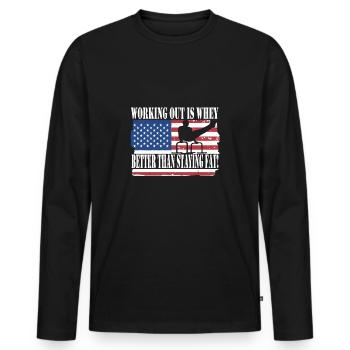 Circuit training - Men's Premium Organic Long Sleeve Shirt - black - Front - Nico (187cm)