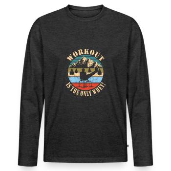 Circuit training - Men's Premium Organic Long Sleeve Shirt - heather anthracite - Front - Nico (187cm)