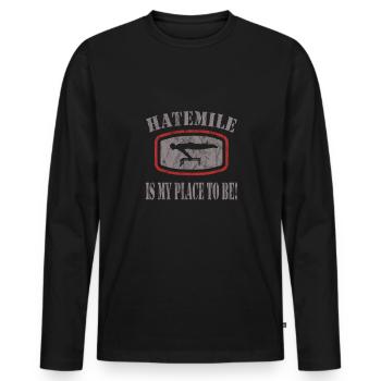 Circuit training - Men's Premium Organic Long Sleeve Shirt - black - Front - Nico (187cm)