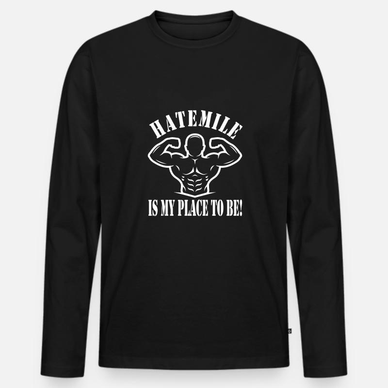 Zirkeltraining - Männer Premium Bio Langarmshirt - Schwarz