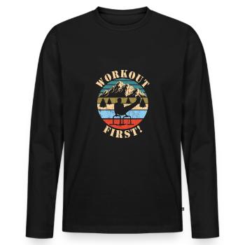 Circuit training - Men's Premium Organic Long Sleeve Shirt - black - Front - Nico (187cm)