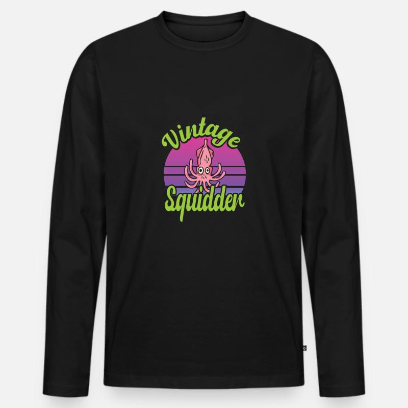 Oktopus - Männer Premium Bio Langarmshirt - Schwarz