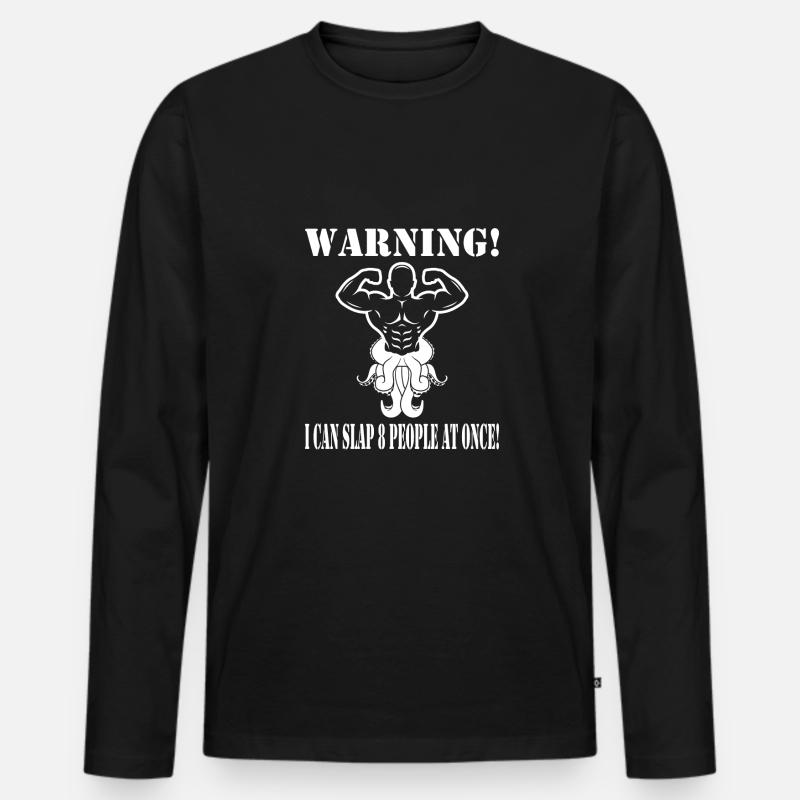 Oktopus - Männer Premium Bio Langarmshirt - Schwarz