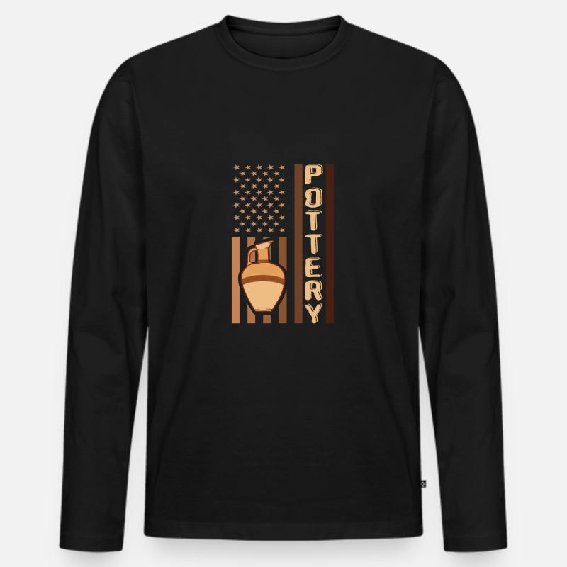 Töpfern - Männer Premium Bio Langarmshirt - Schwarz