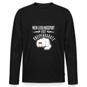 Kneipe - Männer Premium Bio Langarmshirt - Schwarz - Vorne - Nico (187cm)