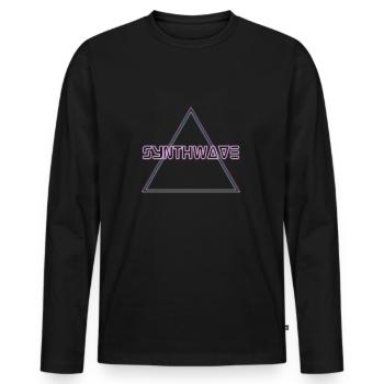 Retrowave Synthwave 80s Design - Männer Premium Bio Langarmshirt - Schwarz - Vorne - Nico (187cm)