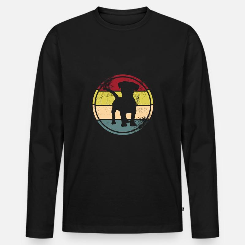 Jack Russel - Männer Premium Bio Langarmshirt - Schwarz