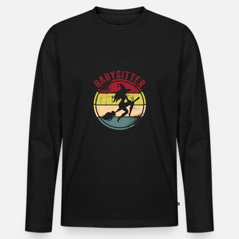 Babysitter - Männer Premium Bio Langarmshirt - Schwarz
