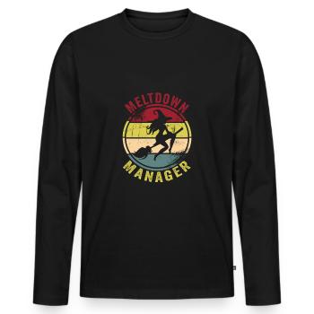 Babysitter - Men's Premium Organic Long Sleeve Shirt - black - Front - Nico (187cm)