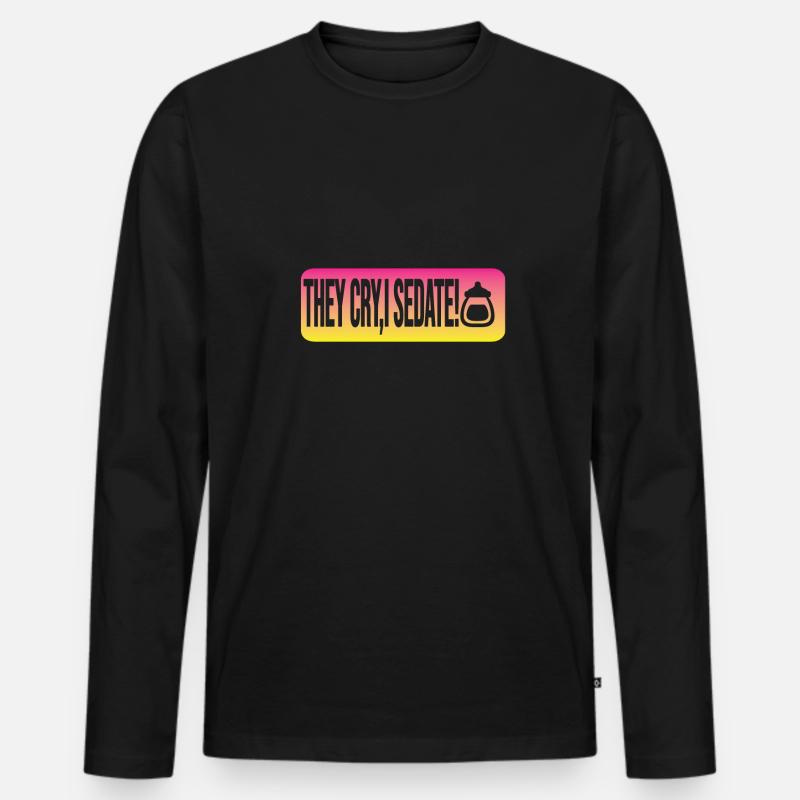 Babysitter - Männer Premium Bio Langarmshirt - Schwarz