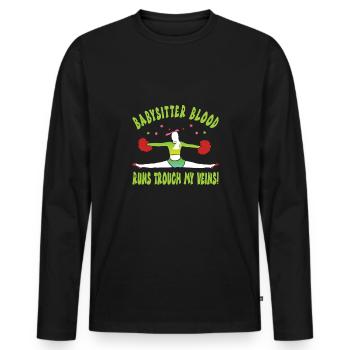 Babysitter - Men's Premium Organic Long Sleeve Shirt - black - Front - Nico (187cm)