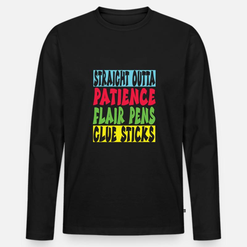 Kindergarten - Männer Premium Bio Langarmshirt - Schwarz