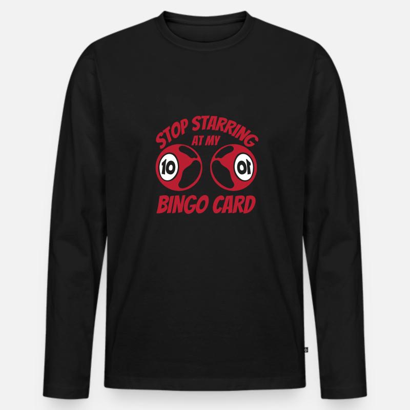 Bingo - Männer Premium Bio Langarmshirt - Schwarz