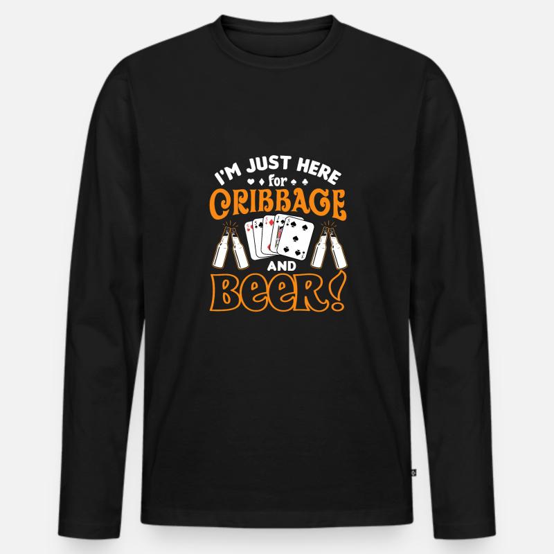 Cribbage - Männer Premium Bio Langarmshirt - Schwarz