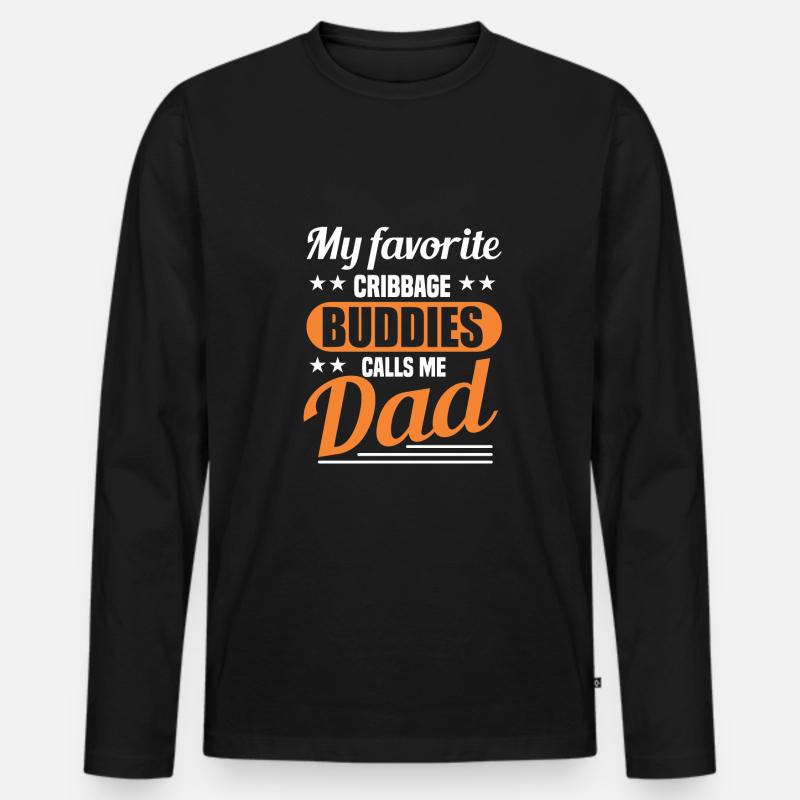 Cribbage - Männer Premium Bio Langarmshirt - Schwarz