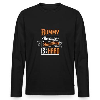 Rami - T-shirt manches longues Premium bio Homme - noir - Devant - Nico (187cm)
