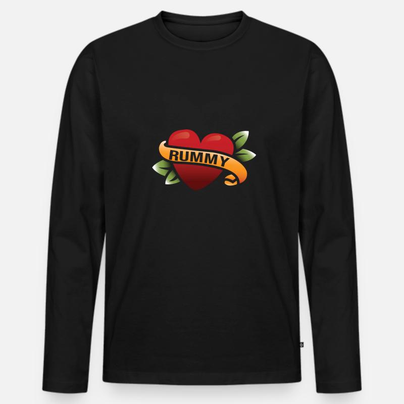 Rummy - Männer Premium Bio Langarmshirt - Schwarz