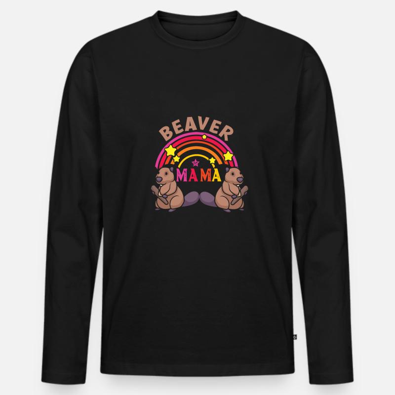 Biber - Männer Premium Bio Langarmshirt - Schwarz