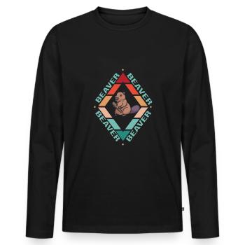Biber - Männer Premium Bio Langarmshirt - Schwarz - Vorne - Nico (187cm)