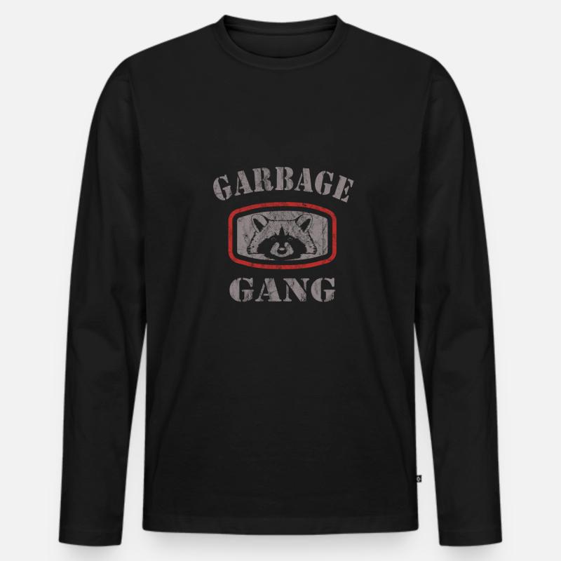 Waschbär - Männer Premium Bio Langarmshirt - Schwarz