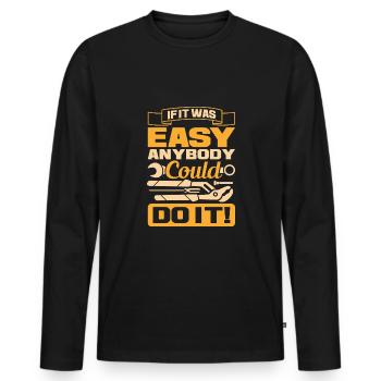 Locksmith - Men's Premium Organic Long Sleeve Shirt - black - Front - Nico (187cm)