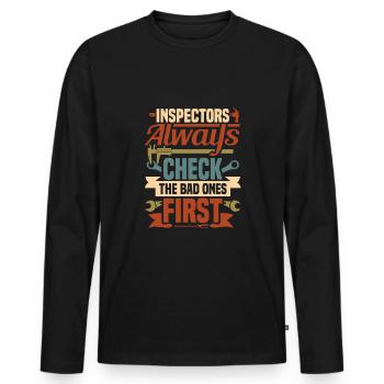 Locksmith - Men's Premium Organic Long Sleeve Shirt - black - Front - Nico (187cm)