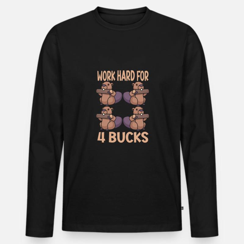 Biber Nutria - Männer Premium Bio Langarmshirt - Schwarz