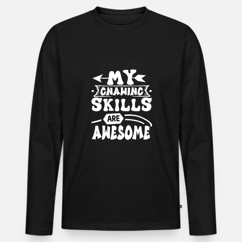 Biber Nutria - Männer Premium Bio Langarmshirt - Schwarz
