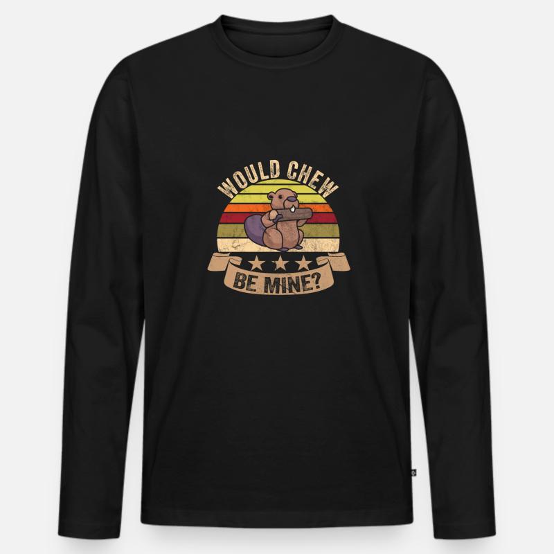 Biber Nutria - Männer Premium Bio Langarmshirt - Schwarz