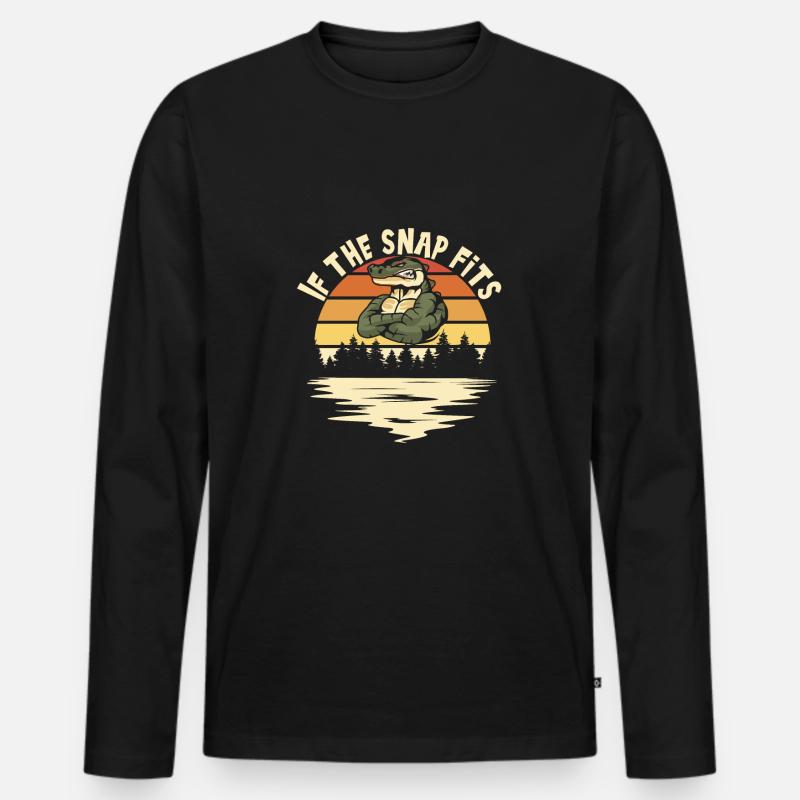 Echse Gator - Männer Premium Bio Langarmshirt - Schwarz