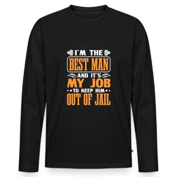 Best man - Men's Premium Organic Long Sleeve Shirt - black - Front - Nico (187cm)