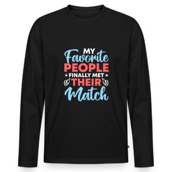 Wedding - Men's Premium Organic Long Sleeve Shirt - black - Front - Nico (187cm)