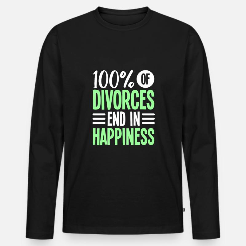Scheidung - Männer Premium Bio Langarmshirt - Schwarz
