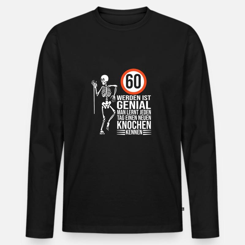 60.Geburtstag - Männer Premium Bio Langarmshirt - Schwarz